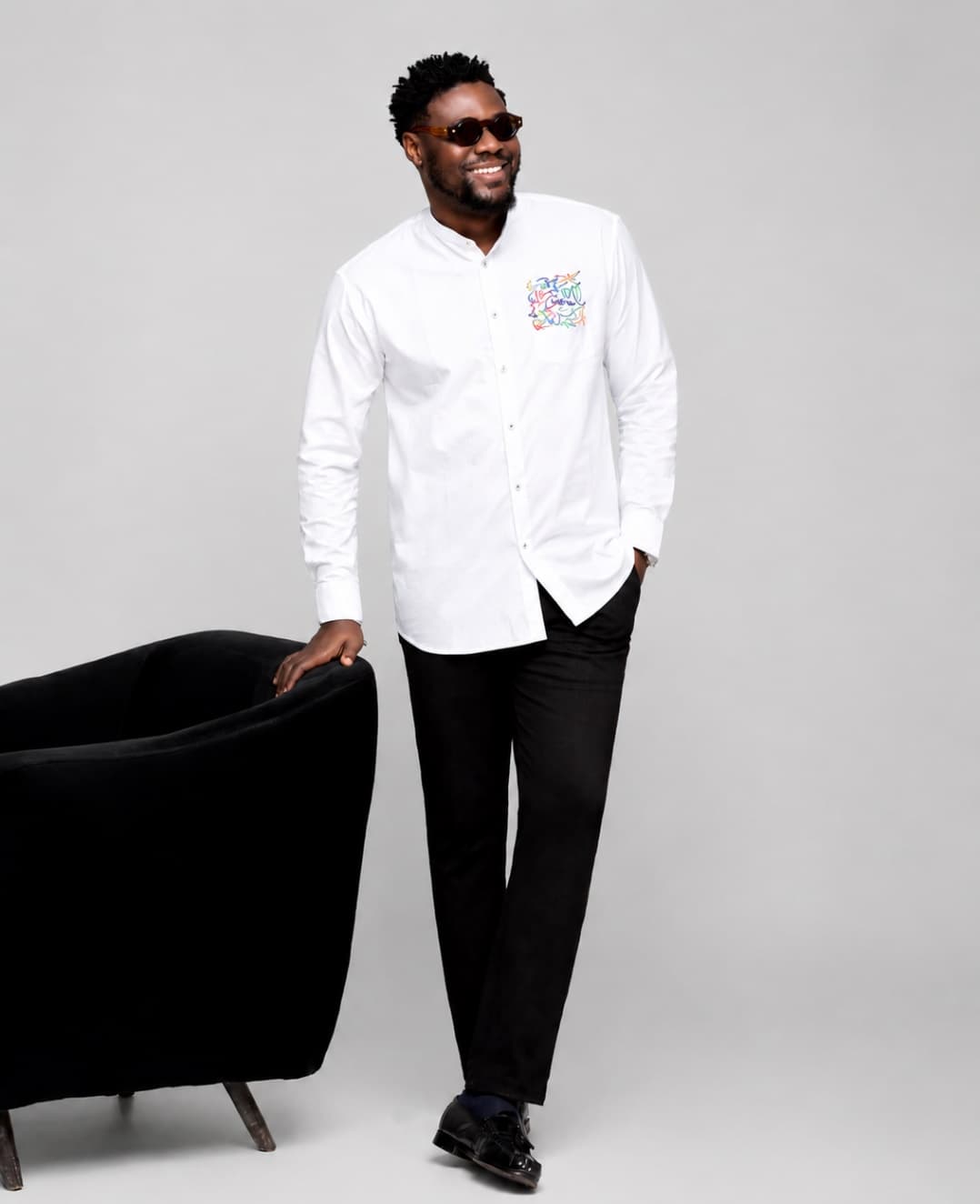 Chemise Gribouillage Blanc