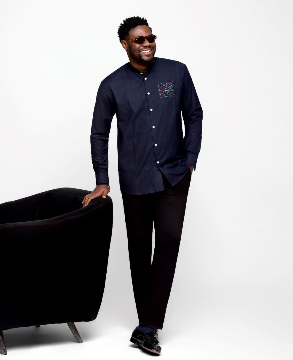 Chemise Gribouillage Bleu Nuit 3